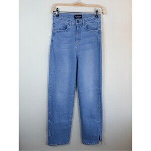 FITJEANS High Rise Straight Leg Jeans Slit Hem Small
